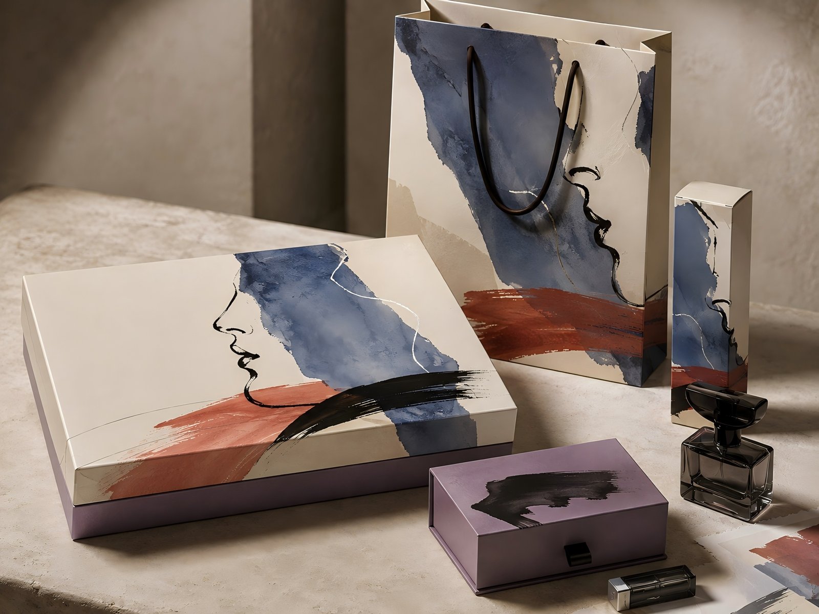 Illustrated cosmetics packaging concept